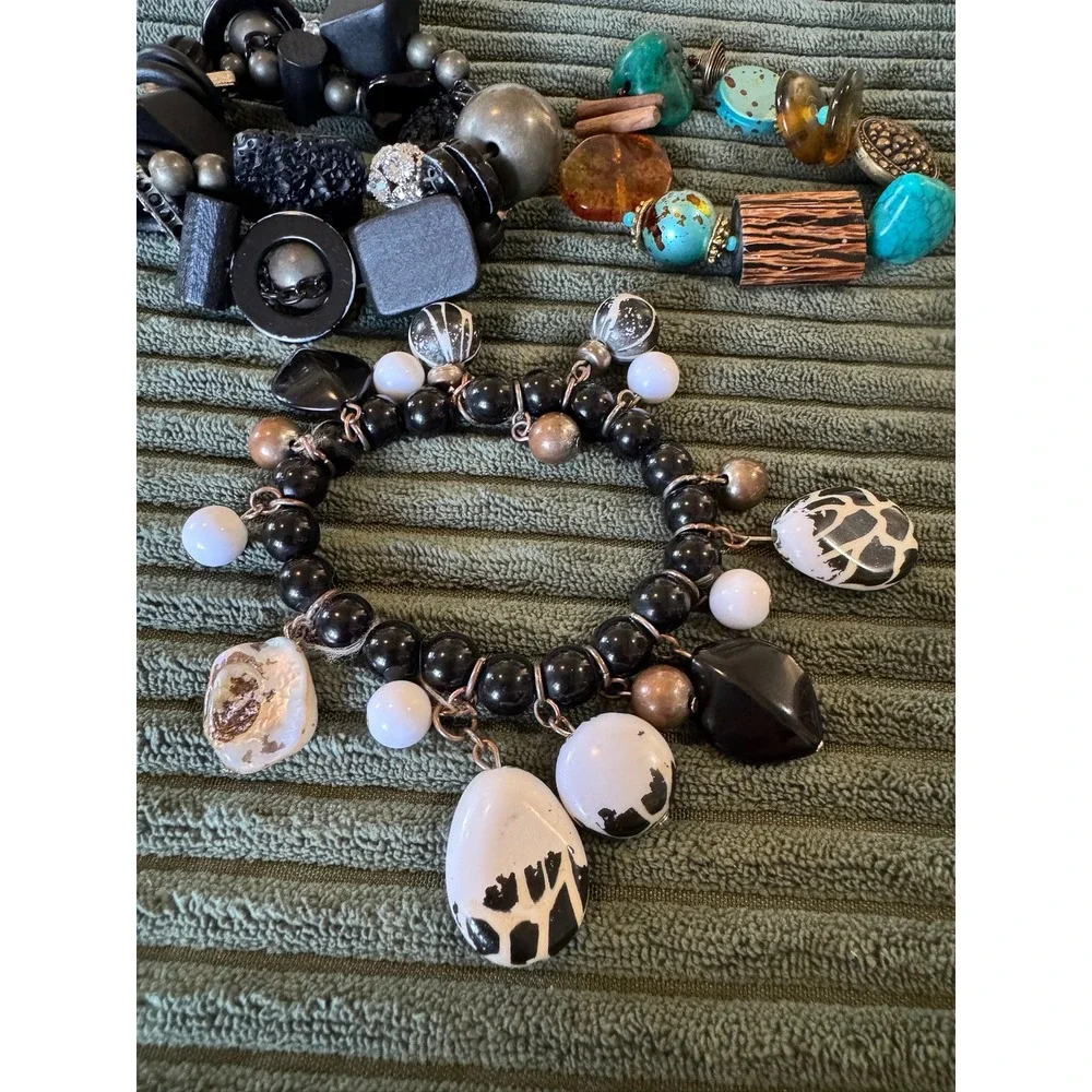Treska Beaded Bracelet Set Boho Chic Charm‎ Stretch Costume Jewelry